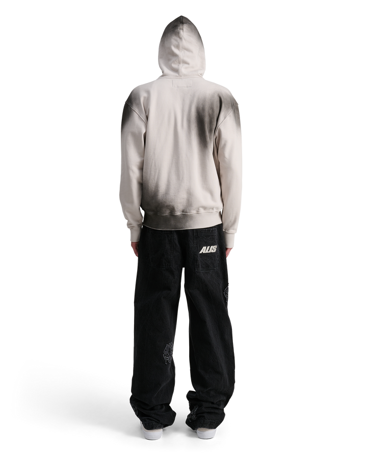 ALIS AARON HOODIE W/ ZIPPER Hoodie Antartica White + Spray