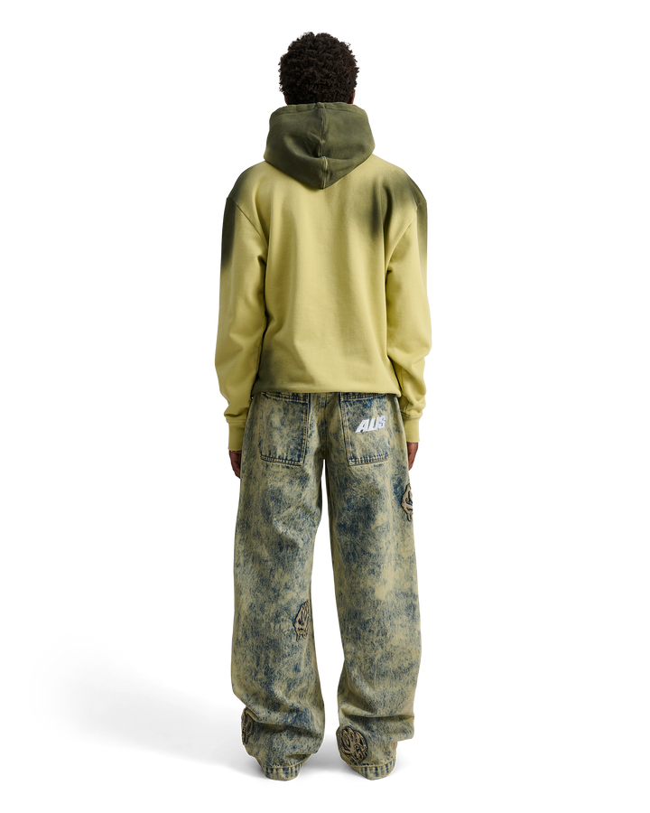 ALIS AORI HOODIE W/ PATCH & PRINT Hoodie Sprayed Palm Green