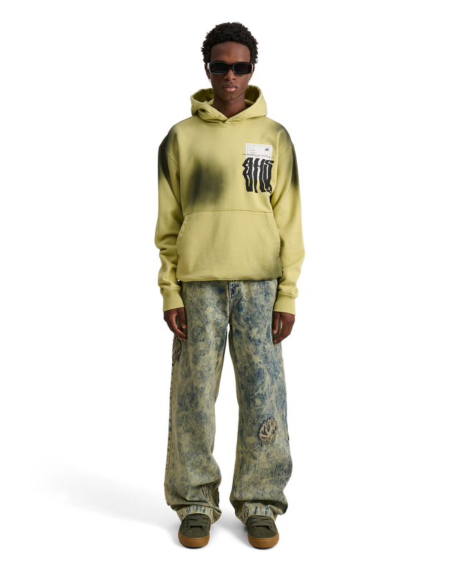 ALIS AORI HOODIE W/ PATCH & PRINT Hoodie Sprayed Palm Green