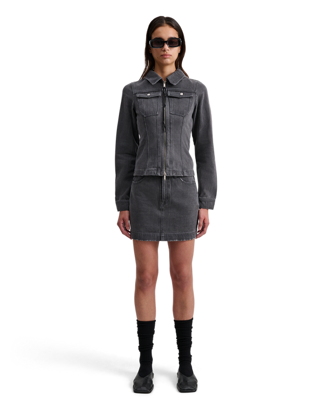 ALIS ASH SHORT DENIM SKIRT Skirt Washed Grey