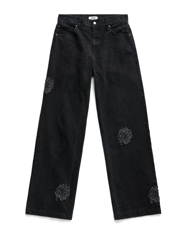 ALIS BAM WIDE FIT JEANS W/ LOTUS PATCHES Jeans