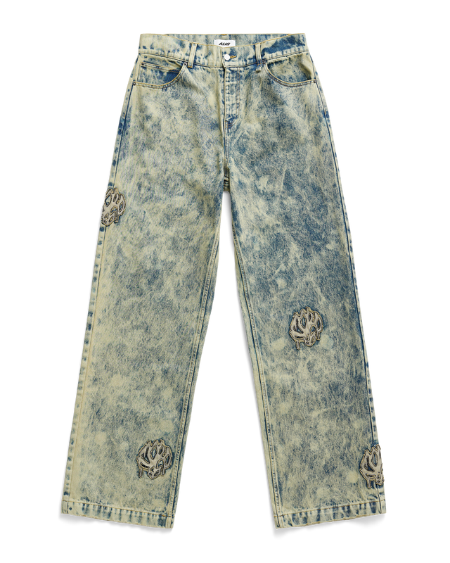 ALIS BAM WIDE FIT JEANS W/ LOTUS PATCHES Jeans