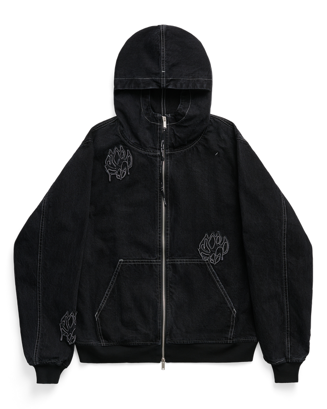 ALIS COCHET HOODED DENIM JACKET W/ PATCHES Jacket