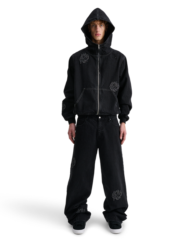 ALIS COCHET HOODED DENIM JACKET W/ PATCHES Jacket
