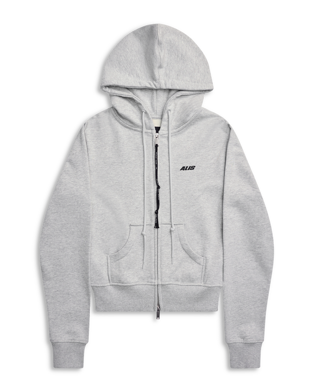 ALIS LAUREN TIGHT FIT HOODIE W/ LOGO Hoodie Grey Melange