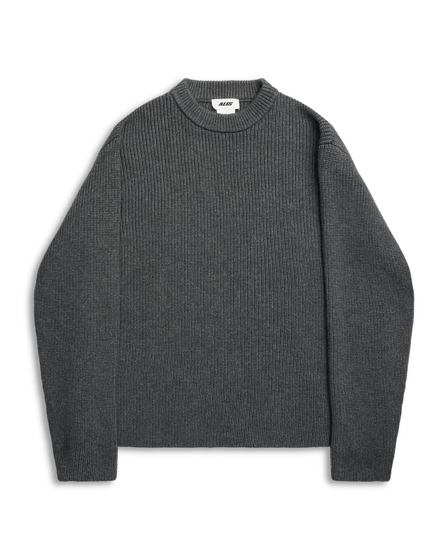 ALIS LEDLEY RIB KNITTED PULL OVER Knitwear DARK GREY