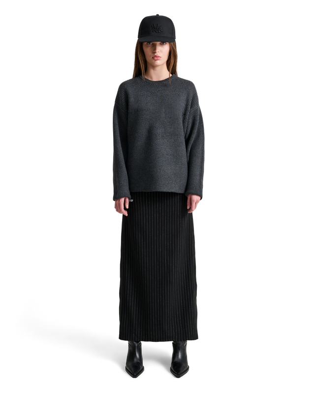 ALIS LEDLEY RIB KNITTED PULL OVER Knitwear DARK GREY