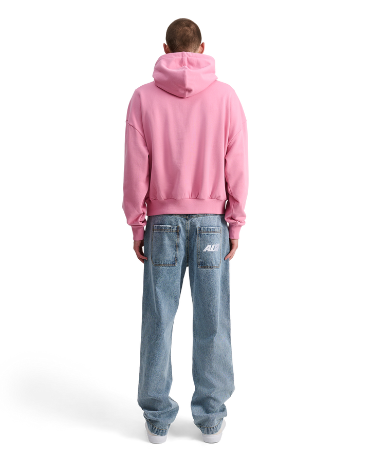 ALIS MALTO CROPPED HOODIE W/ PRINT Hoodie Solid Pink