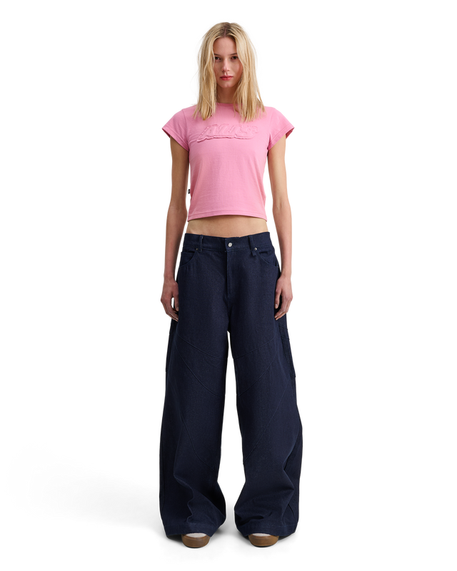 ALIS OLIIEY BABY TEE W/ PATCH T-shirt Solid Pink