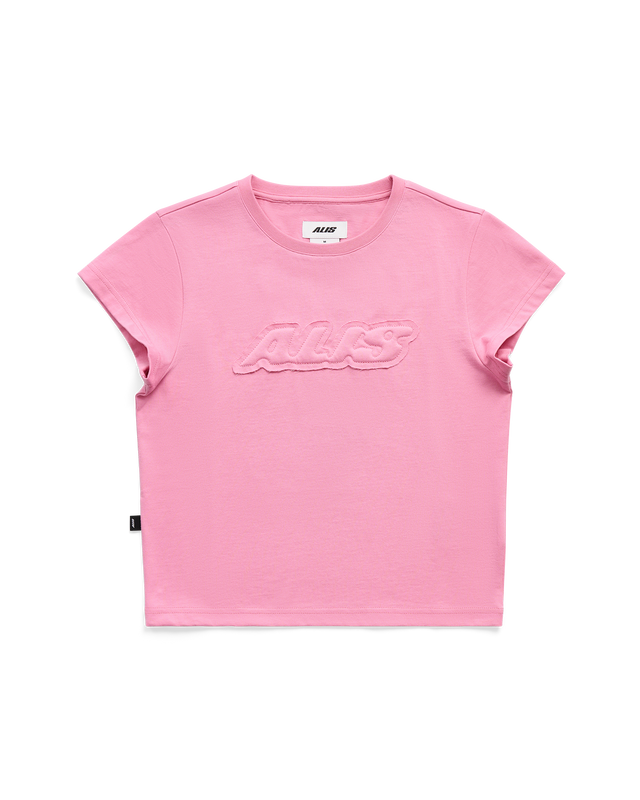 ALIS OLIIEY BABY TEE W/ PATCH T-shirt Solid Pink