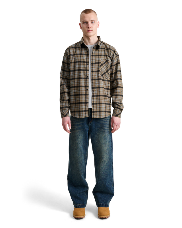 ALIS SYRIL LONG SLEEVED OVERSIZED SHIRT Shirt SAND:BLUE TARTAN