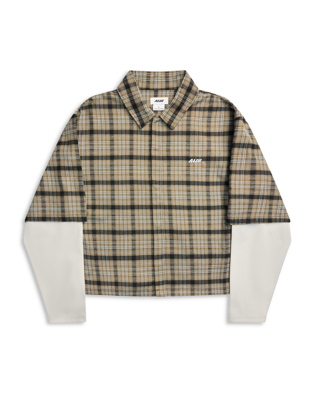 ALIS TODY DOUBLE LAYERED SHIRT L/S Jersey SAND:BLUE TARTAN